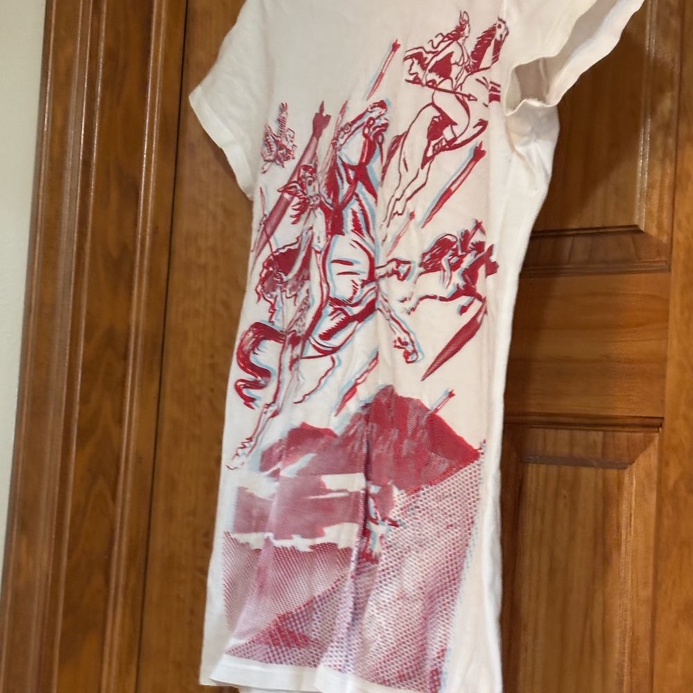 Graphic Red and White Women’s Shirt, Vintage Y2K - Picture 3 of 8